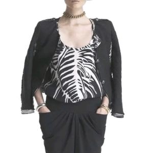 Emilio Pucci Black and White Printed Silk Blend Tank Top Blouse